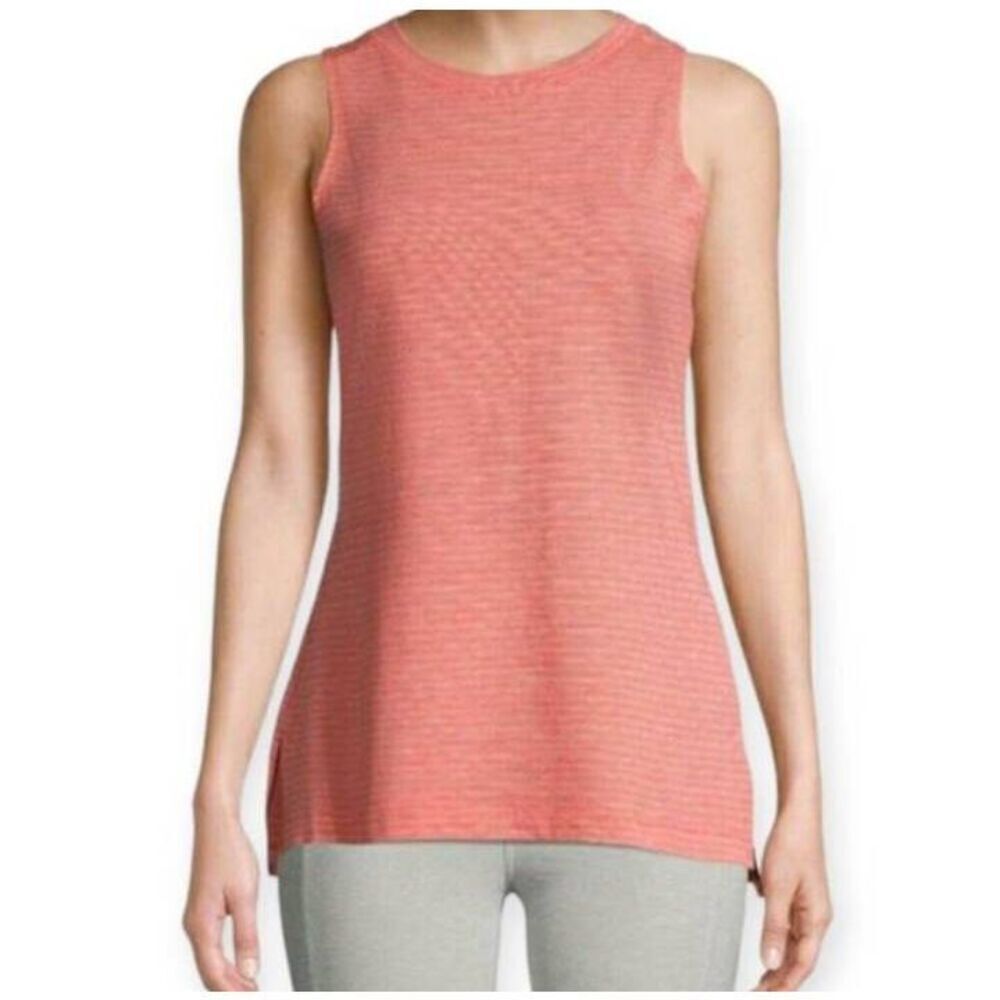 ATHLETIC WORKS STRIPE ORANGE T-SHIRT TANK TOP SZ.8-10 EUC.